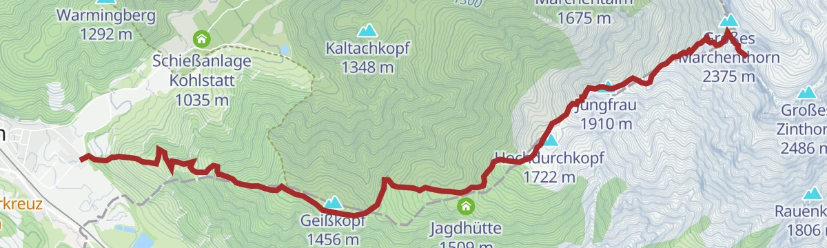 Route map: Grießner Hochbrett